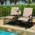 thumbnail image 1 of Costway 2 Person Outdoor Patio Double Glider Chair Loveseat Rocking Brown, 1 of 10