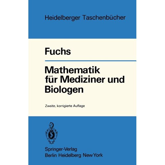 Heidelberger Taschenbücher Mathematik Für Mediziner Und Biologen, Book 54, (Paperback)