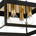 thumbnail image 3 of Possini Euro Design Gretna Boxed Modern Industrial Ceiling Light Flush Mount Fixture 10" Wide Black Warm Gold 4-Light Square Frame for Bedroom Kitchen, 3 of 8
