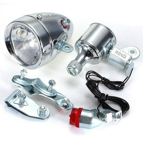 Vintage Style Motorized Bike Friction Generator Bright Headlight & Taillight