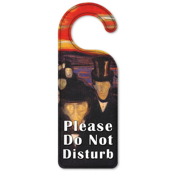 Do Not Disturb Door Knob Hanger Sign - Munch: Anxiety