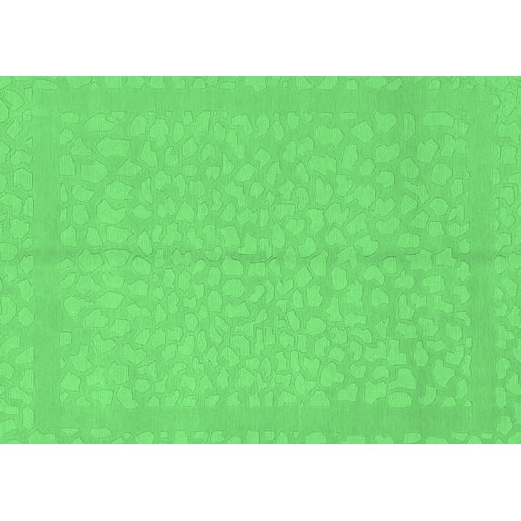 Ahgly Company Indoor Rectangle Abstract Emerald Green Modern Area Rugs, 8' x 12'