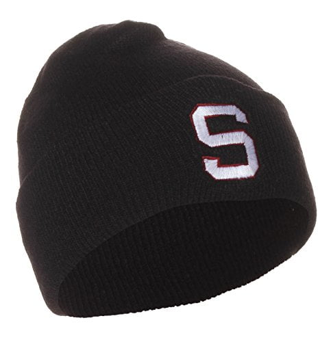 NCAA Stanford University Cardinals Winter Knit Beanie Hat Cap (One Size, Cuffed Black) by