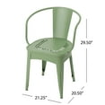thumbnail image 4 of Lucca Outdoor 3 Piece Iron Bistro Set, Matte Green, 4 of 15