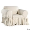 thumbnail image 2 of Classic Slipcovers Ruffled Cotton Arm Chair Slipcover Beige, 2 of 5