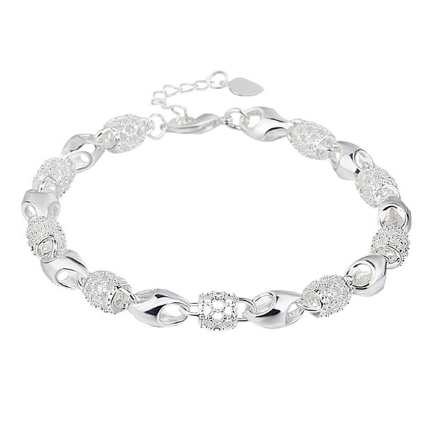 Pulsera hueca de plata chapada en plata 925, accesorio de moda para mujer, brazalete para muñeca, regalo para chicas, regalo para fiestas