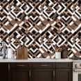 thumbnail image 2 of Peel and Stick Wallpaper Geometric Tribal Wood Black White Shapes Tribal African Wall Mural 17.7in x 9.8ft Self Adhesive Removable Wall Paper Renter Friendly Wallpaper for Nursery Bedroom Cabinets, 2 of 8