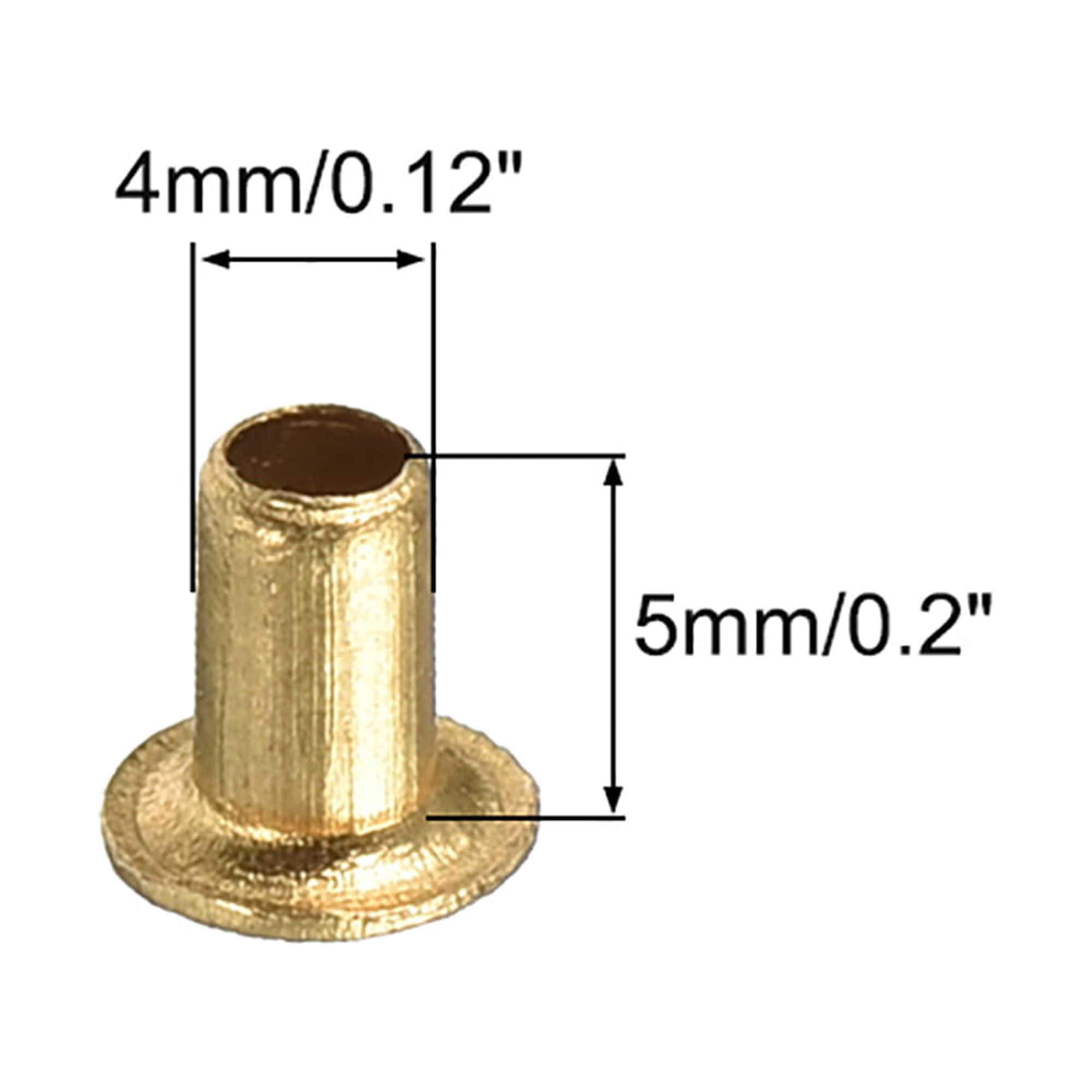100 Pièces œillets Creux M2,5 X 8mm Plaqué Laiton Doré - Marque Uxcell, Neufs Pour Rivetage, Bricolage