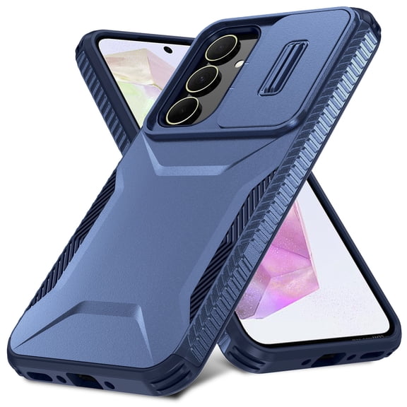 Dteck Case for Samsung Galaxy A36 5G,Shockproof TPU PC Case Sliding Camera Protection Anti-Slip Back Cover for Galaxy A36 5G,Blue