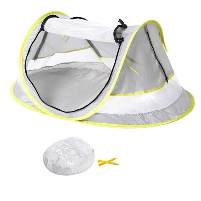 1 pieza portátil plegable playa mosquitera para tienda protección UV cuna de viaje protector solar al aire libre UV50 + tienda de campaña, para bebé de 0 a 2 años ER