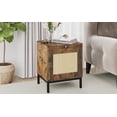 thumbnail image 4 of Rattan Nightstand with Tray, Mid Century Modern Side Table Accent Table, Wood End Table with Storage Shelf for Entryway, Bedroom, Living Room, Home&Office, 4 of 4