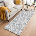 thumbnail image 2 of Farmhouse Flower Large Area Rugs for Bedroom Living Room, Soft Non Slip Carpet Bedside Rug, Botanical Vintage Light Blue Leaf Rectangular Floor Cover Kitchen Accent Rug 2'x6' for Dining Room/Office, 2 of 9