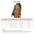 thumbnail image 5 of Suéter de punto para mujer, manga larga, dobladillo dividido, cuello redondo, dobladillo curvado, Top suelto de otoño para invierno, otoño, bronceado claro XL, 5 of 5