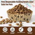 thumbnail image 3 of 600 Pcs Large Pet Disposable Feeding Bowls Liner Bulk Cat Food Bowls Small Paper Dish Paper Liner for Small Dogs Cats Dish Wet Food Feeding Station (Khaki,Paw), 3 of 7