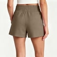 thumbnail image 6 of Drawstring Athletic Shorts for Women Soft Stretchy Workout Short Elastic High Waist Short Pants with Pocket Comfy Yoga Running Short Bottoms Gym Jogging Beach Shopping Home Lounging, 6 of 8
