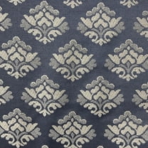 Decora Furnishings Damask Motif Design Jacquard Material Cotton Mix Fabric Blend for Upholstery, Chair, Window Treatment, Craft - Width 54 inches - Fabric by The Yard (Slate Gray)