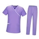 thumbnail image 1 of Conjunto de uniformes médicos para mujer, traje de trabajo de enfermera, uniforme de enfermería con cintura elástica, uniforme de enfermería suave, , púrpura, s Yinane Uniforme de mujer, 1 of 8