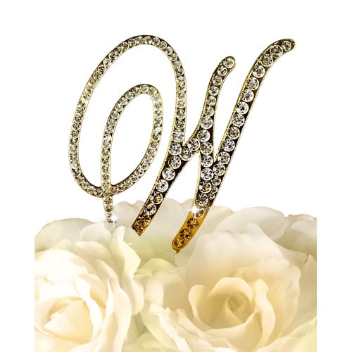 Le Prise Rhinestone Letter Wedding Cake Topper