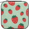 thumbnail image 2 of Coolnut Strawberry Travel Jewelry Box PU Leather Jewelry Organizer Ideal Gift for Women Girls, Portable Mini Jewelry Travel Case for Stud Earrings Rings Necklaces Bracelets Women Gifts, 2 of 7