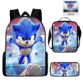 thumbnail image 5 of Sonic Primary School School Bag Three-piece Set Anime Cartoon Backpack Shoulder Bag Pencil Case, 5 of 5
