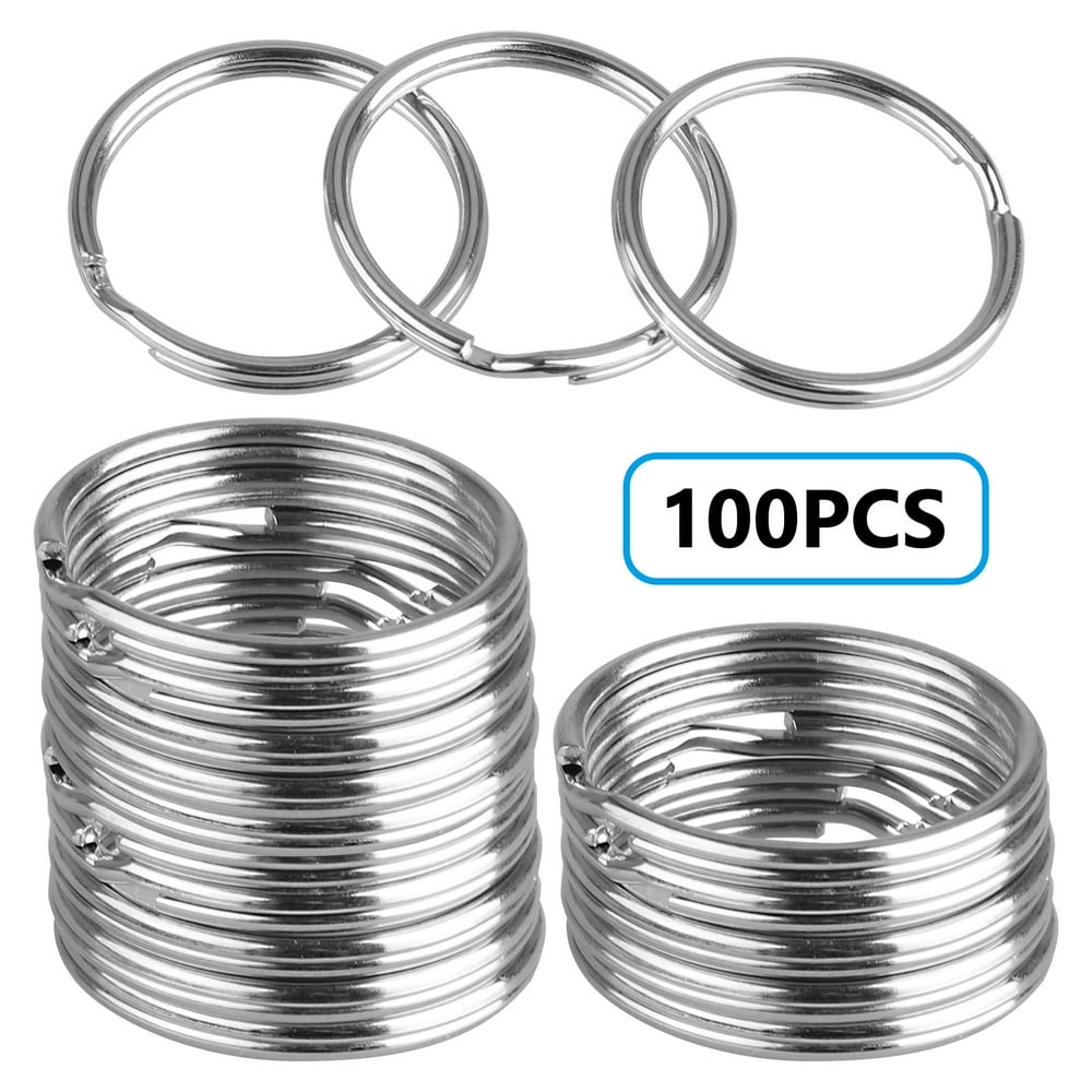 EEEkit EEEkit Flat Key Rings 100PCS 1 inch, Flat Key Rings Metal