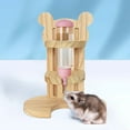 thumbnail image 4 of Vacemry Under $5 Wooden Water Bottle Holder, Adjustable Height Leak Proof Stand for Small Pets, Hamster Rabbit Guinea Pig Drinking Dispenser, Natural Wood Frame, 4 of 9