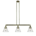 thumbnail image 3 of Innovations Lighting  Cone 3 Light 40" Stem Hung Island Light Antique Brass/Seedy, 3 of 5