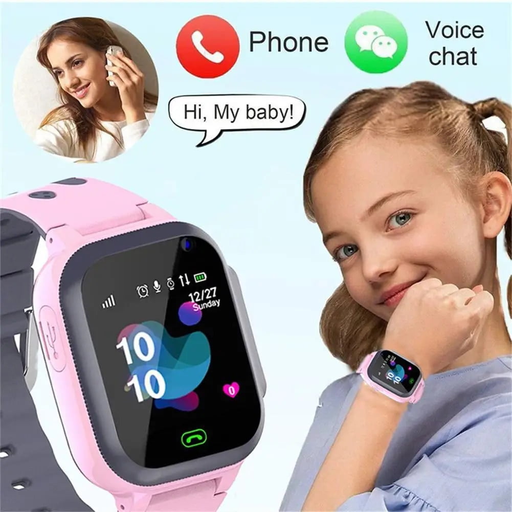 Children Smart Watch Gps Sos Waterproof Kids Watches Call Kids Smartwatch Clock Sim Card Location Tracker Child Watch for Xiaomi pink 1 Walmart