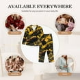 thumbnail image 7 of Honeii Urban Graffiti Scorpion Illustration Print Women's Pajama Sets Long Sleeve Button Down Sleepwear Nightwear Soft Pjs Lounge Sets 2PCS-Large, 7 of 7