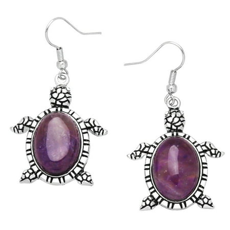 Natural Amethyst Quartz Sphere - Falari Natural Stone Turtle Shaped Earring Amethyst