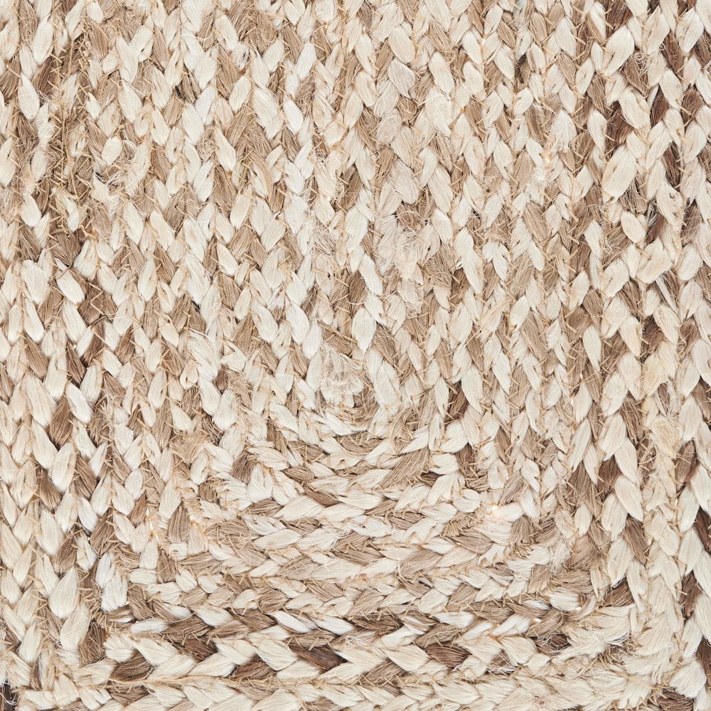 LR Home Classic Jute Table Top Placemat in White/Tan,  1'4" x 6'8"