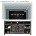 thumbnail image 3 of LED Farmhouse TV Stand for 65" 75" TVs with Power Outlets, 32" Tall Sliding Barn Door Entertainment Center with Adjustable Shelves/4 Layer Storage for Living Room, Grey, 3 of 10