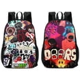 thumbnail image 3 of Roblox-Mochila con estampado de doble cara para niños y niñas, morral escolar con estampado de puertas, Escape de la puerta, 3 of 4