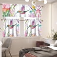 thumbnail image 2 of Floral Hummingbird Window Curtain Tiers and Valance Set,Short Tier Curtain for Bathroom Small Cafe Curtains for Living Room Bedroom, 2 of 6