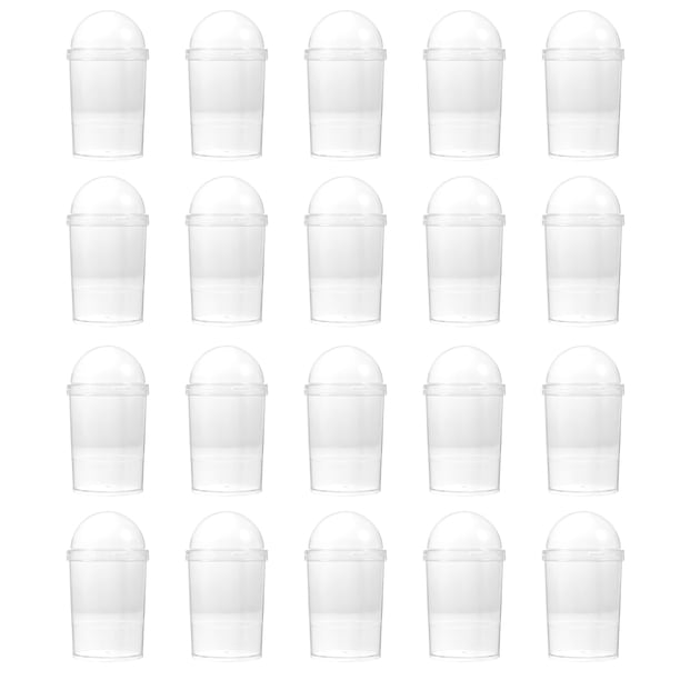 ColoMX 20pcs Postre de plástico Tazas con topes de helados Tazas de Pudín Tazas de yogur (transparente)