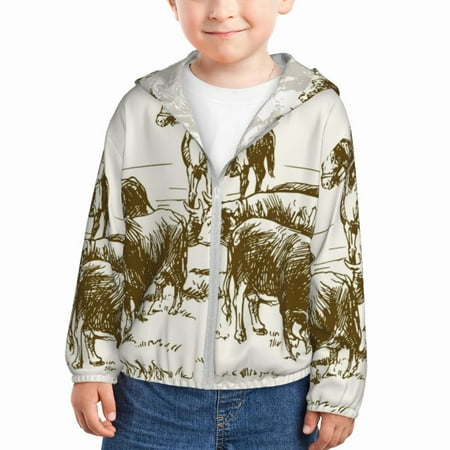 

Zeuib Cattle Drive By Two Cowboys Print Girls & Boys Sun Protection Hoodie with UPF 50+ Children’s Quick-Dry Jacket Perfect for Outdoor Activities-18 Months