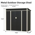 thumbnail image 3 of GangMei Metal Outdoor Storage Shed 6.5FT x 3FT, Steel Utility Tool Shed Storage House with Lockable Door, Metal Sheds Outdoor Storage for Backyard, Garden, Patio (Black)(Lean-to), 3 of 9