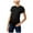 Black - deepblack, variant on Womens Black Tie Color Block Short Sleeve Jewel Neck T-Shirt Size: M