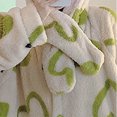 thumbnail image 4 of Women's Flannel Robe Fuzzy Terry Cloth Robes Animal Ear Hooded Long Sleeve Soft Plush Bathrobe Cute Fleece Pajamas, Green, L, 4 of 6
