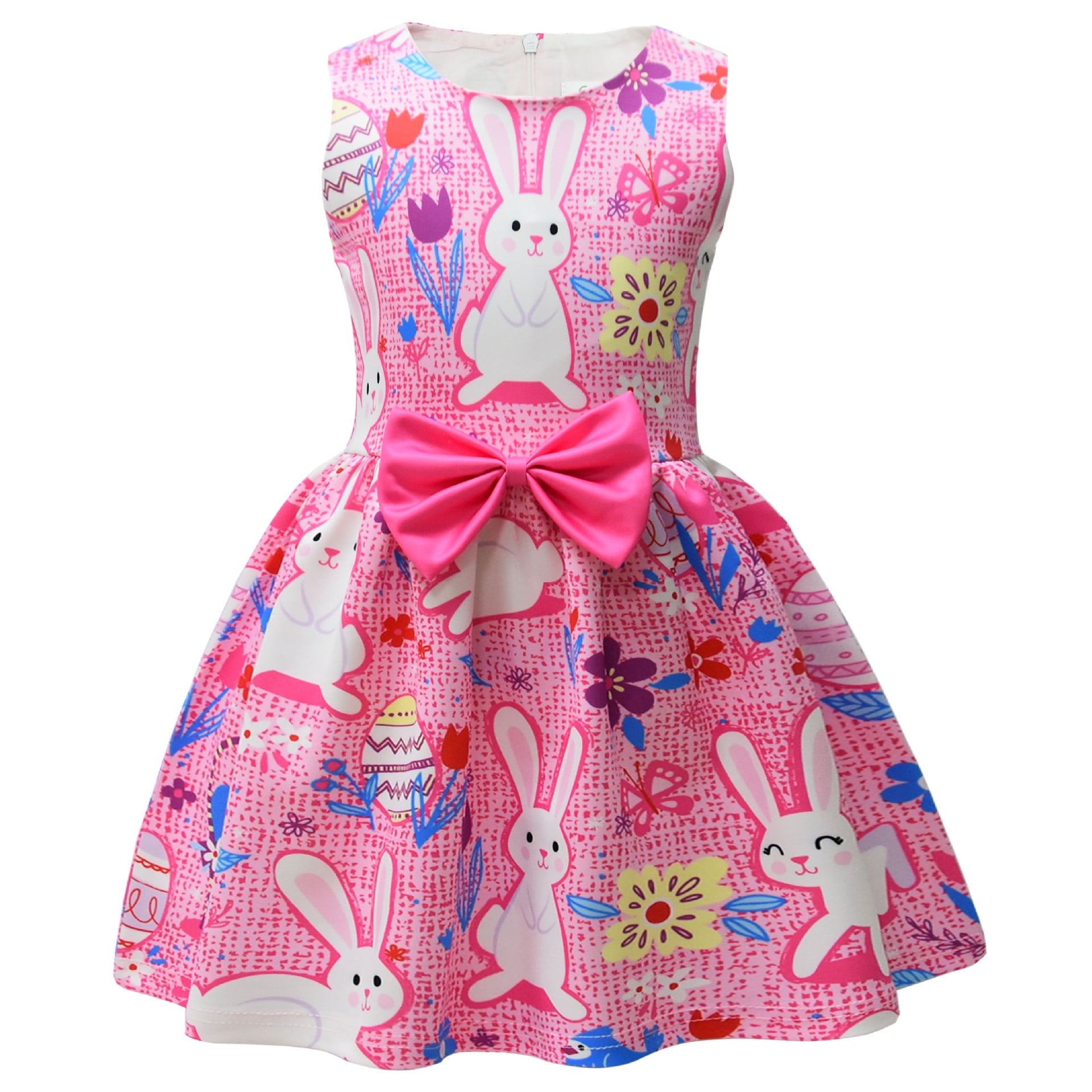 SUEE Little Girls Sleeveless Bunny Dress Easter Dress up Birthday Dress