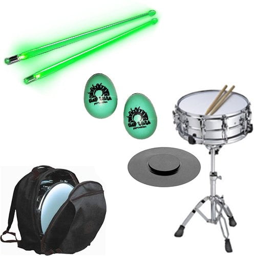 Band Directors Choice Complete Student Snare Drum Kit w/Stand, Backpack Carry Bag, Drum Practice