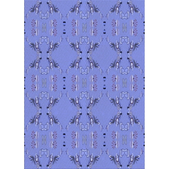 Ahgly Company Indoor Rectangle Patterned Sky Blue Dress Blue Area Rugs, 2' x 4'