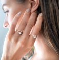 thumbnail image 3 of Plated Adjustable Created Opal Rings | Stacking Rings | Gold Rings for Women, 3 of 5