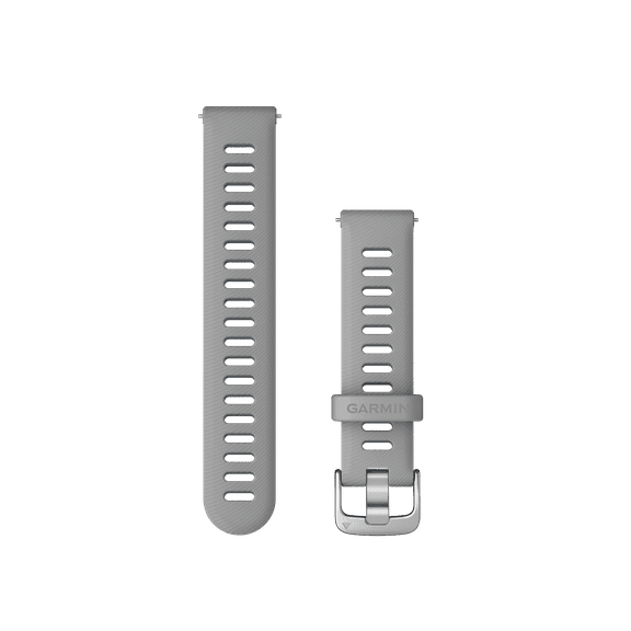 Garmin Quick Release 18mm, Silicone Band, Powder Gray with Silver Hardware