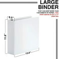thumbnail image 4 of 2 Pack of 6 Inch 3 Ring Binder with Locking Angle D Rings, Professional Heavy Duty Large Storage Binder with Pockets, Fits 8.5 x 11 Inch Sheets, Non-Stick Clear View Cover, Customizable, White, 4 of 7
