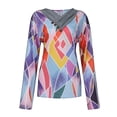 thumbnail image 5 of Gibobby Blusas De Manga Larga Para Mujer Mujeres Tie-dye Impreso Bordado Collar Manga Larga Pullover Blusa Tops（Azul， S), 5 of 5