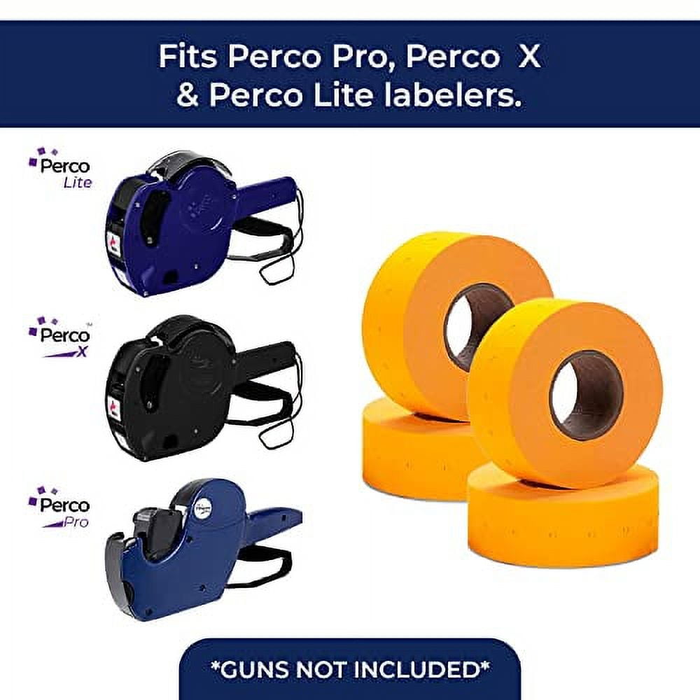 Perco 1 Line Fluorescent Orange Labels - 1 Sleeve, 8,000 Blank Pricing Labels for Perco 1 Line Price and Date Guns