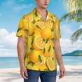 thumbnail image 5 of Balery Yellow Limes Print Men's Hawaiian Shirts Short Sleeve Beach Shirt Relaxed Fit Vacation Button Down Shirts-XX-Large, 5 of 9