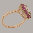 thumbnail image 3 of LBG British Made 14k Rose Gold Natural Opal & Ruby Womens Statement Ring - 33 size options - Size 11.5, 3 of 6