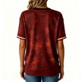 thumbnail image 4 of Halloween Shirts for Women Happy Halloween V Neck Cute Pumpkin Ghost Short Sleeve Tops for Women Party Holiday Women's T-Shirts Wine XXL, 4 of 4